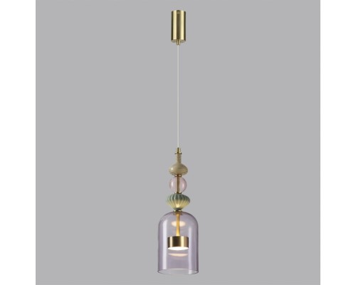 5045/12LA L-VISION ODL24 299 античн.бронза/фиолетовый/металл/стекло/керамика Подвес LED 12W 4000К 1400Лм PALLETA