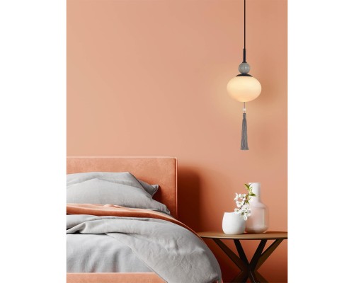 8273/1A NEOCLASSI черный/серый/белый, металл/керамика/стекло Подвес Е14 1*40W 220V GLORIYA