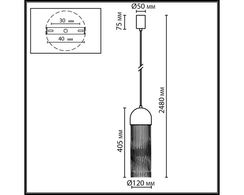 7073/1 ECODESIGN ODL26 Подвесной светильник бежевый/пробка/нити/металл IP20 LED GU10  5W 220-240V CORK
