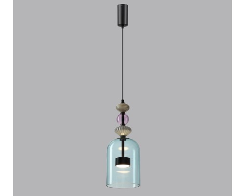 5046/12L L-VISION ODL24 299 черный/голубой/металл/стекло/керамика Подвес LED 12W 4000К 1400Лм PALLETA