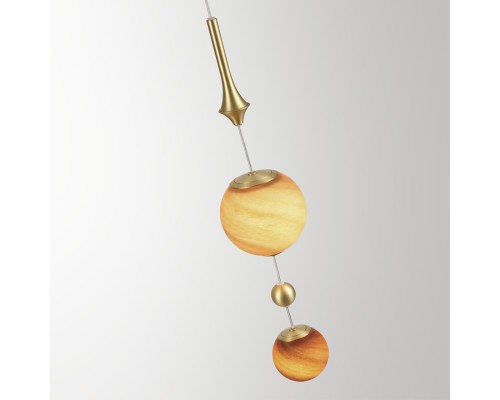 5457/5L MODERN ODL_EX26 051 светлая сатин.латунь/белый/бежевый/коричневый/металл/стекло Подвес LED x 5W 2500K CALLISTO