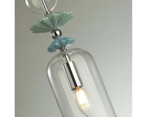 4893/1 CLASSIC ODL_EX22 35 хром/раноцветн./керамика/стекло Подвес E14 1*40W 4893/1 BIZET