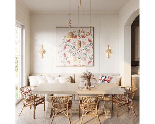 5444/1B PENDANT ODL_EX26 031 бежевый/античная бронза/металл/керамика Подвес с держателем E27 1*40W KARELIA