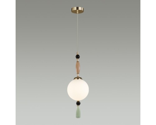 5405/1 MODERN ODL_EX24 83 золотой/коричневый/зеленый/белый матов./металл/керамика/стекло Подвес E14 1*40W PALLE