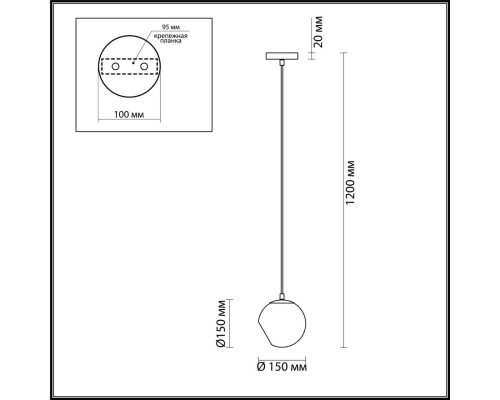 3769/1 MODERNI LN20 139 античная латунь, стекло Подвес E14 1*60W 220V BLAIR