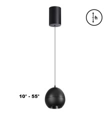 359342 OVER NT24 черный Светильник подвесной с механизмом регулировки высоты, провод 2м IP20 LED 7W 3000K 760Лм 170-265V SFERO