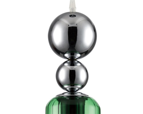 8064/1A MODERNI LN25 298 хром/зеленый, металл/стекло Подвесной светильник E27 1*60W 220V LORENZO