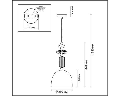 4861/1C CLASSIC ODL_EX21 39 золото/разноцветн./керамика/стекло Подвес E14 1*40W CANDY