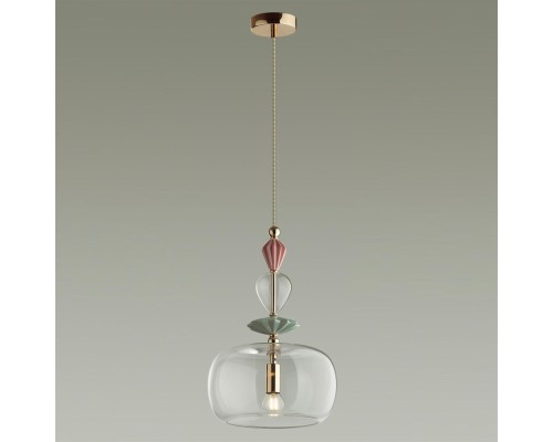 4855/1A CLASSIC ODL_EX21 золото/раноцветн./керамика/стекло Подвес E14 1*40W BIZET