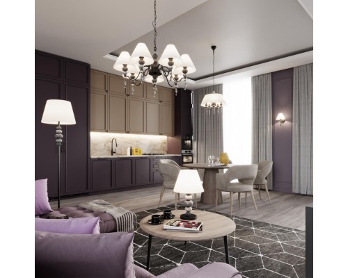 4896/1 MODERN ODL_EX23 27 черный матов./серый/молочный металл/керамика/ткань Подвес E27 1*40W SOCHI