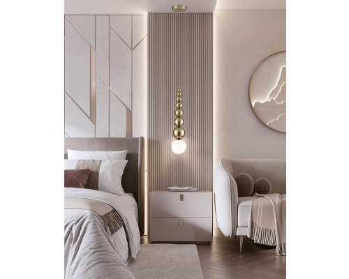 8087/1A MODERNI LN25 302 золото/белый, металл/стекло Подвесной светильник G9 1*20W 220V SOLIDA