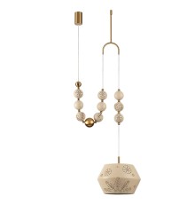 5444/1C PENDANT ODL_EX26 031 бежевый/античная бронза/металл/керамика Подвес с держателем E27 1*40W KARELIA