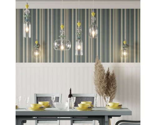 4893/1 CLASSIC ODL_EX22 35 хром/раноцветн./керамика/стекло Подвес E14 1*40W 4893/1 BIZET