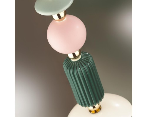 4861/1 CLASSIC ODL_EX21 39 золото/разноцветн./керамика/стекло Подвес E14 1*40W CANDY