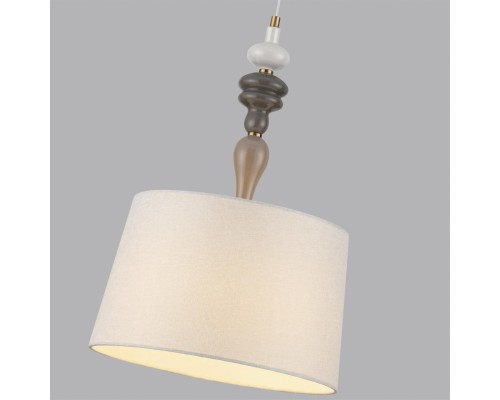 5040/1 CLASSIC ODL24 305 античн.бронза/беж.абажур/металл/керамика Подвес E27 1*60W HOMI