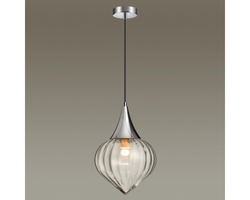 4949/1 PENDANT ODL22 241 хром/прозрачный/стекло Подвес E27 1*60W KESTA