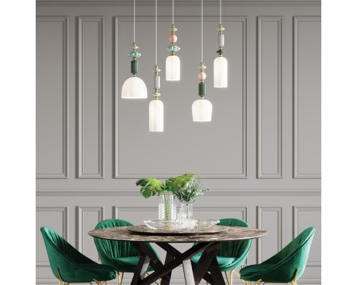 4861/1C CLASSIC ODL_EX21 39 золото/разноцветн./керамика/стекло Подвес E14 1*40W CANDY