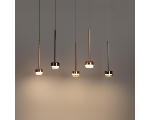 7152/10L HIGHTECH ODL26 347 светильник медь/янтарное стекло/металл IP20 LED 10W 3000K 220V LASLO