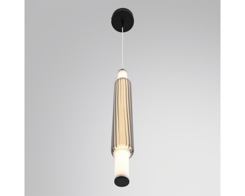 6556/15WCL LEDIO LN26 черный/дымчатый, металл/акрил/стекло Бра/подвес LED 15W 4000К 220V TRENDY