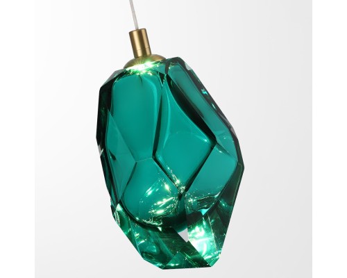 7110/4LA L-VISION ODL25 Подвесной светильник бронзовый/бирюз. стекло/металл IP20 LED 4W 300Лм 3000K 200° 220V GEMME