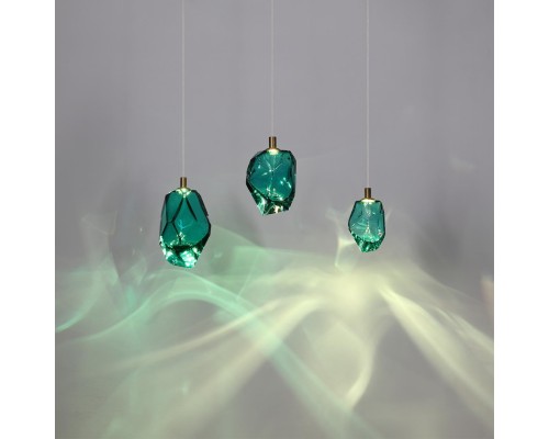 7110/4LA L-VISION ODL25 Подвесной светильник бронзовый/бирюз. стекло/металл IP20 LED 4W 300Лм 3000K 200° 220V GEMME