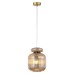 5042/1A PENDANT ODL24 309 античн.бронза/янтарный/металл/стекло/эко.кожа Подвес E27 1*60W JUGI