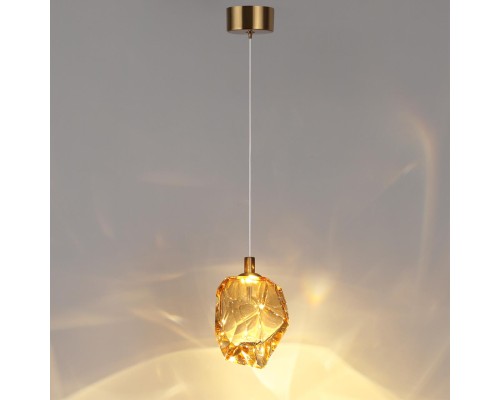 7111/4LB L-VISION ODL25 Подвесной светильник  бронзовый/янтарное стекло/металл IP20 LED 4W 300Лм 3000K 200° 220V GEMME