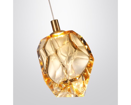 7111/4LB L-VISION ODL25 Подвесной светильник  бронзовый/янтарное стекло/металл IP20 LED 4W 300Лм 3000K 200° 220V GEMME