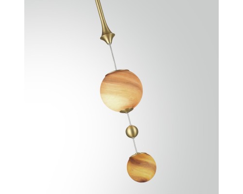 5457/4L MODERN ODL_EX26 051 светлая сатин.латунь/белый/бежевый/коричневый/металл/стекло Подвес LED x 4W 2500K CALLISTO