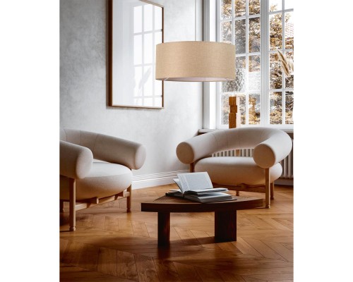 8250/2 MODERNI LN25 000  никель/бежевый, металл/текстиль Подвес Е27 2*60W 220V NIKKI