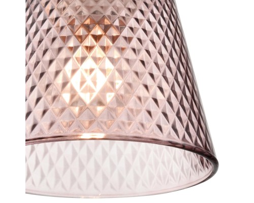 8048/1A SUSPENTIONI LN25 308 хром/розовый металл/стекло Подвесной светильник E27 1*60W 220V MANOLA