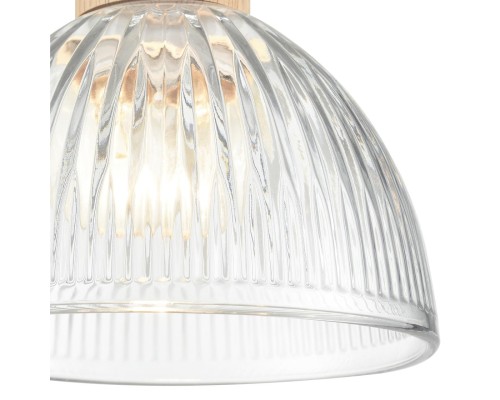 8055/1A SUSPENTIONI LN25 310 дерево/прозрачный металл/стекло Подвесной светильник E27 1*60W 220V NATANA