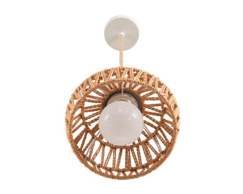 8367/1A ECO LN26 327 серый/белый/бежевый, цемент/металл/джутовый шнур Подвес E27 LED 10W 220V BOHO