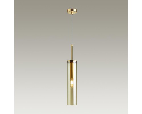 Подвес Odeon Light 4693/1 Klum золотой/янтарный E14 1*40 Вт
