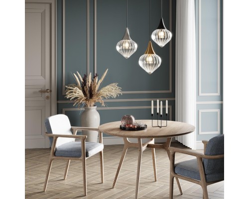 4949/1 PENDANT ODL22 241 хром/прозрачный/стекло Подвес E27 1*60W KESTA