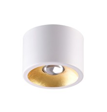 6668/1CL HIGHTECH ODL19 275 белый с золотым фольг-м Потолочной накладной светильник LED GU10 1*7W 220V GLASGOW (вместо 3877/1CL)