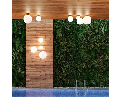 4248/1C HIGHTECH ODL21 101 золотист/металл/белый/акрил Потолочный светильник IP44 E27 LED 9W BOSCO