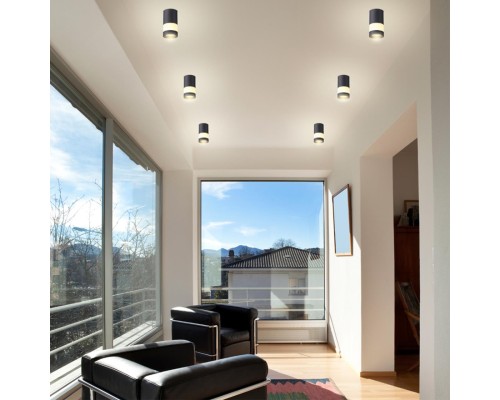 370680 OVER NT19 255 черный Светильник накладной IP20 GU10 9W 220-240V ELINA