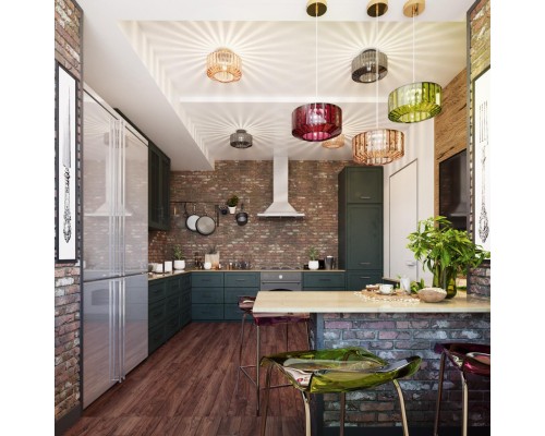 4747/1C PENDANT ODL21 267 янтарный/бронзовый Светильник потолочный E27 1*60W BINGA