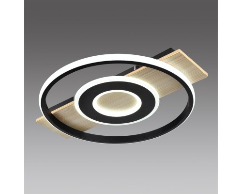 8022/80CL LEDIO LN24 черный/дерево, металл/МДФ Потолочный светильник с пультом ДУ 3000-6500К LED 80W 220V  PINE