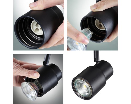 370922 OVER NT22 черный Светильник накладной IP20 GU10 50W 220V MOLO