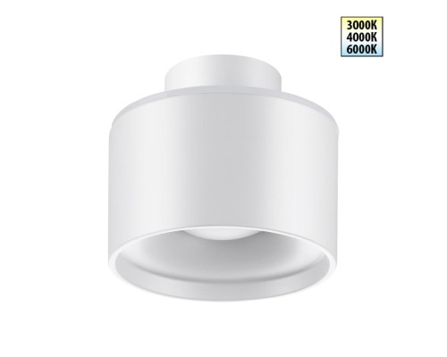 358970 OVER NT22 белый Светильник накладной с переключ. цв. температуры IP20 LED 3000К\4000К\6000К 12W вниз + 3W вверх 110-265V GIRO