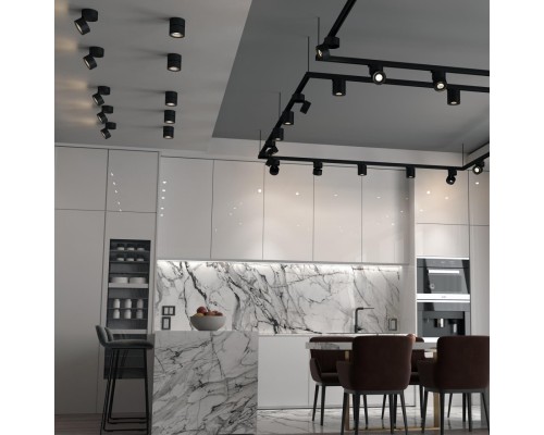 358773 OVER NT21 153 черный Светильник накладной светодиодный IP20 LED 15W 4000K 1300Лм 100-265V GRODA