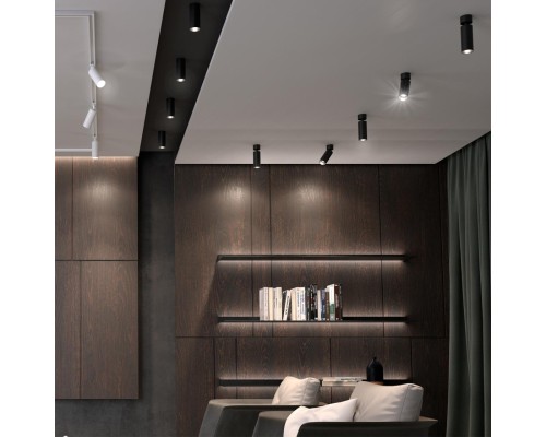 370869 OVER NT22 168 черный Светильник накладной IP20 GU10 9W 220V SLIM