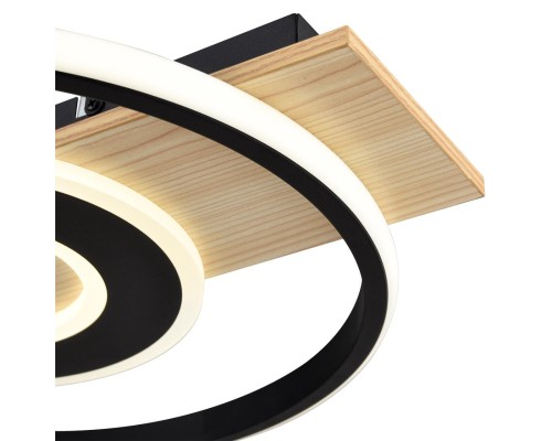 8022/80CL LEDIO LN24 черный/дерево, металл/МДФ Потолочный светильник с пультом ДУ 3000-6500К LED 80W 220V  PINE