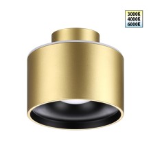 358972 OVER NT22 бронза св. Светильник накладной с переключ. цв. температуры IP20 LED 3000К\4000К\6000К 12W вниз + 3W вверх 110-265V GIRO