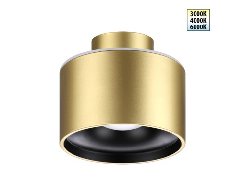 358972 OVER NT22 бронза св. Светильник накладной с переключ. цв. температуры IP20 LED 3000К\4000К\6000К 12W вниз + 3W вверх 110-265V GIRO