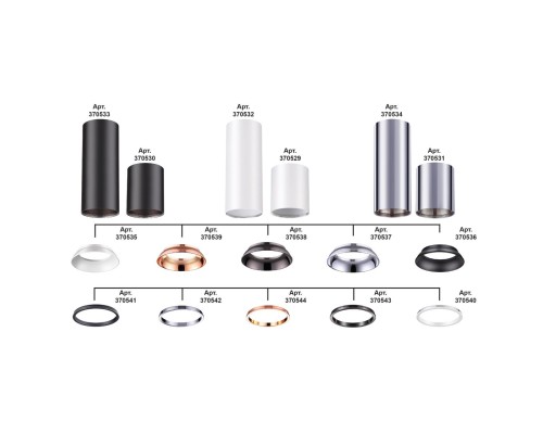 Внешнее декоративное кольцо к артикулам 370529 - 370534 Novotech 370540 Unite белый