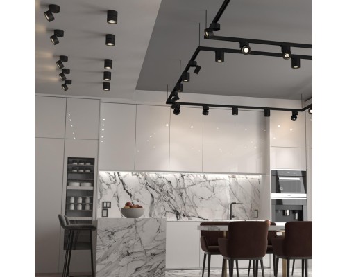 358781 OVER NT21 153 черный Светильник накладной светодиодный IP20 LED 25W 4000K 2200Лм 100-265V GRODA