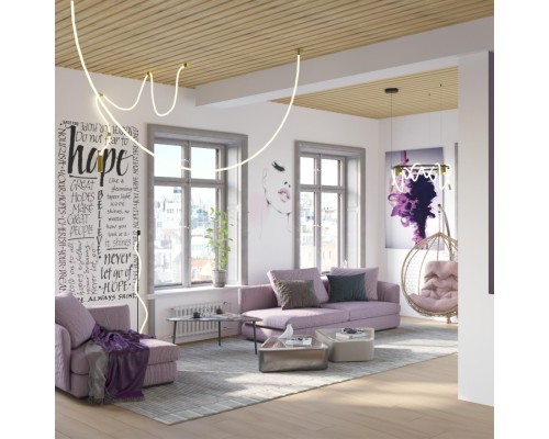 4399/40CL HIGHTECH ODL23 103 ант.бронза/металл/канат Потолочный св-к встраиваемый (2 крепления и крючок в комплекте) IP20 LED 40W 1580Лм 3000K CORDA